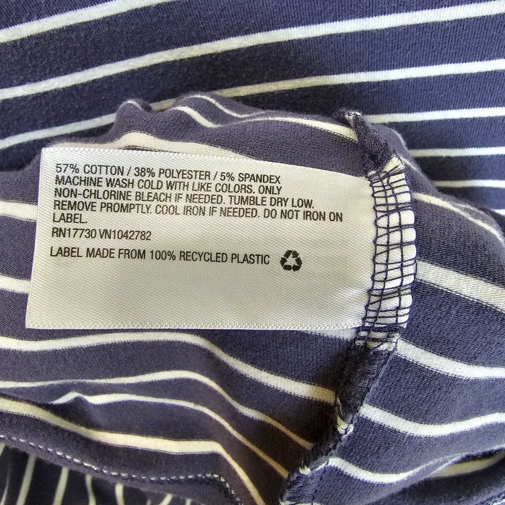 Isabel Maternity Ingrid & Isabel Blue Grey Ruched T-Shirt Dress Stripe Size S - Picture 6 of 6